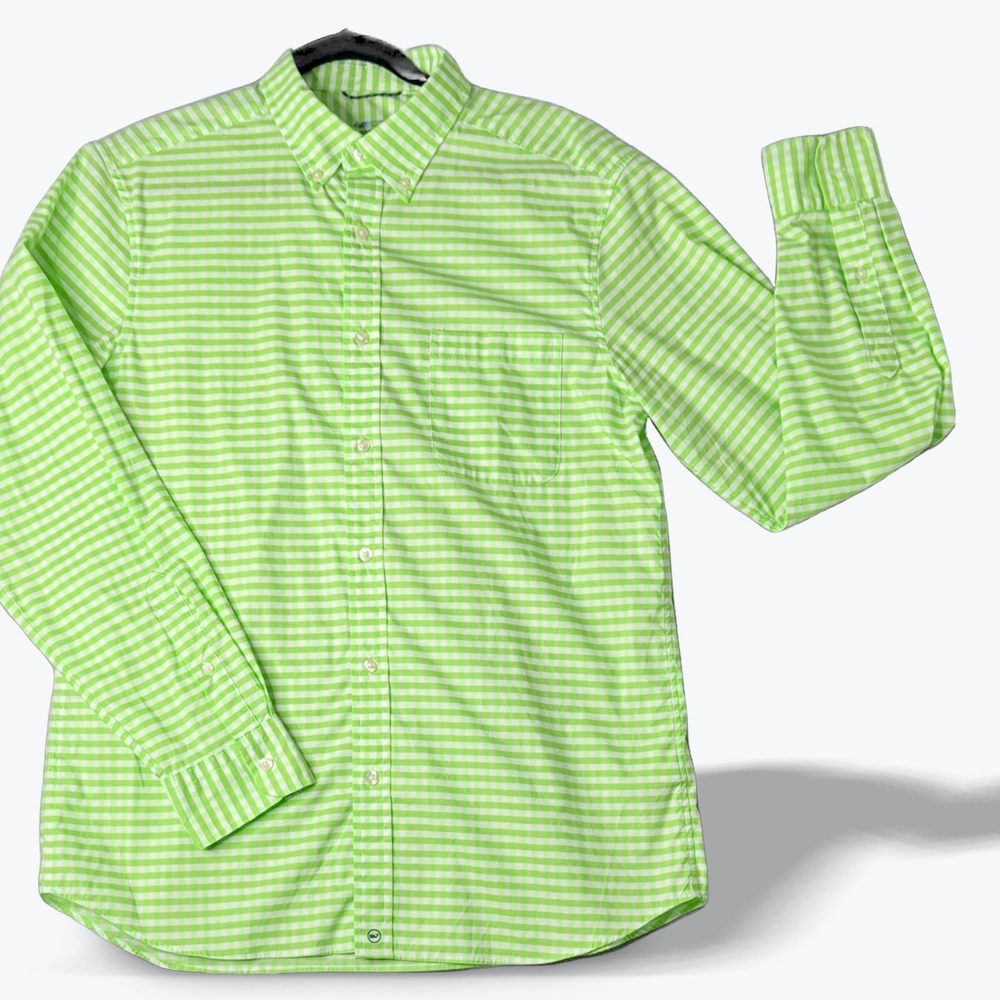 Vineyard Vines OTG Performance Gingham Button Down Shirt Mens Medium Green White